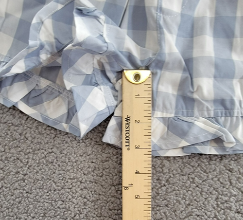 Miles The Label Gingham Shorts Little Girls' 6X Blue Dusty Side Pockets Pull On - Picture 7 of 18