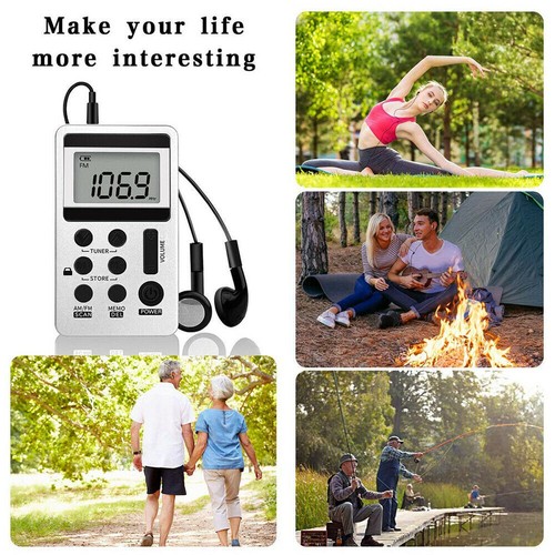 Mini Radio Pocket Receiver Portable FM/AM 2 Band Digital LCD Stereo Earphone Set - Picture 6 of 14