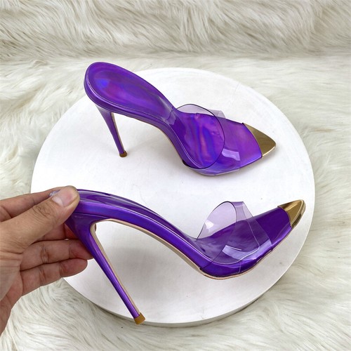 Womens Transparent Slippers Summer Pointed Toe Straight Strap High Heels Sandals - Bild 9 von 19