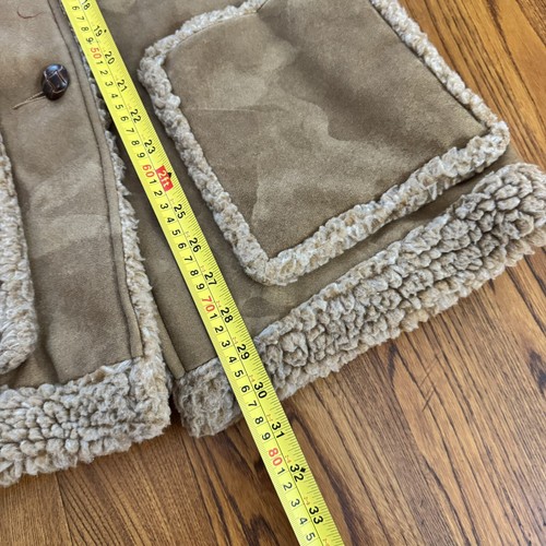 Vintage 70s Fingerhut Fashions Faux Suede Sherpa Lined Coat Women's Size 14 - Picture 10 of 10