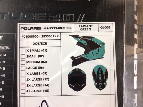 Polaris 509 Altitude 2.0 Helmet Green Size 3XL 283305114, New, Snowmobile , ATV - Picture 2 of 20