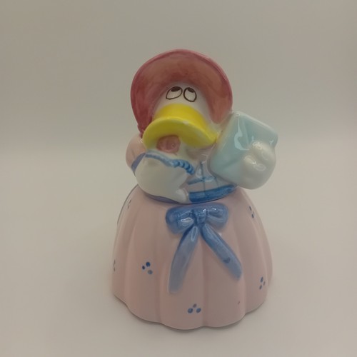 VTG 1987 Fitz & Floyd Dolly Duck Handpainted Cosmetic Brush Holder & Trinket Jar - Picture 2 of 16