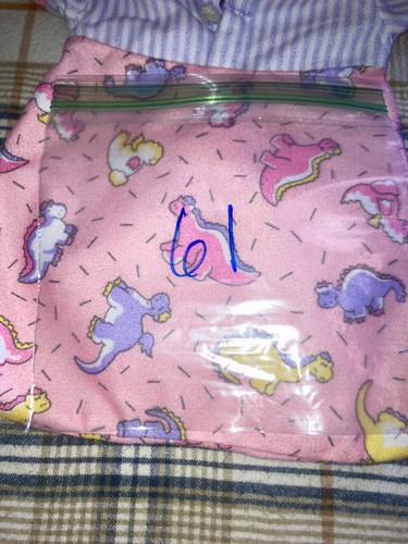 Vintage Cabbage Patch Kids/Doll Clothes - Pink - Small Dinosaur Sleeper (61) - Picture 3 of 3
