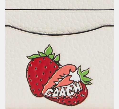 Coach CAR33 Slim Id Card Case With Strawberry Graphic - Picture 3 of 3