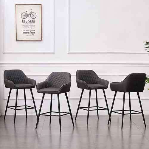 1/2/4X Breakfast Bar Stools Velvet Padded Bar Chairs Seat Kitchen Pub Stool UK - Picture 84 of 165