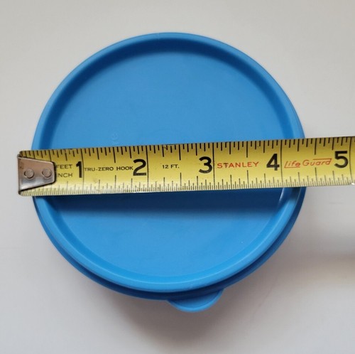 Tupperware 1286 Little Wonders White 6 oz Bowls Container w/ 215 Blue Lid - Picture 5 of 6
