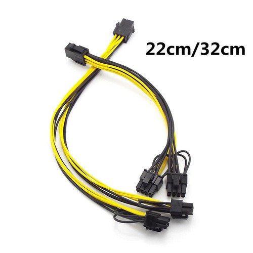 6-pin to Dual 6+2-pin (6-pin/8-pin) PCIE PCI Express Power Splitter Cable 1/2pcs - Picture 1 of 8