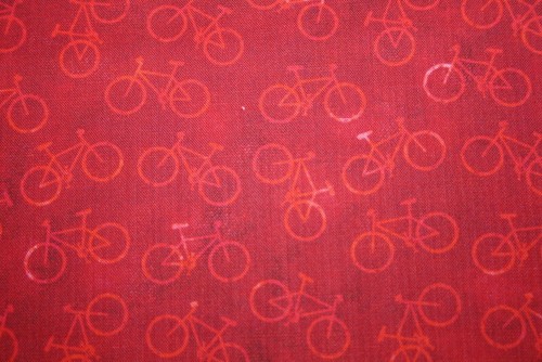BICYCLES ON RED FROM ON THE GO FROM IN THE BEGINNING - 100% COTTON FABRIC - Picture 2 of 3
