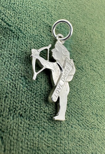 Vintage Sterling Silver Cupid Angel with Love Darts Charm - Picture 2 of 6