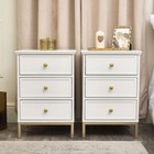 Pair Three Drawer Bedside Tables Aisby White Range bedroom furniture storage