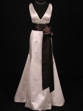 Chocolate Brown Swiss Double Faced Satin Ribbon Sash Belt for Wedding Dress Gown