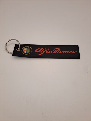 Schlüsselanhänger "Alfa Romeo". Jet Tag. Schwarz/Doppelseitig. Neu.