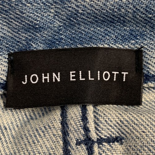 JOHN ELLIOTT Size 34 Blue Distressed Cotton Blend Button Fly Jeans - Picture 5 of 7
