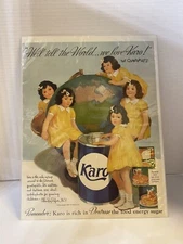 Karo Syrup Vintage Quints Print Ad 1938 Advertising History!