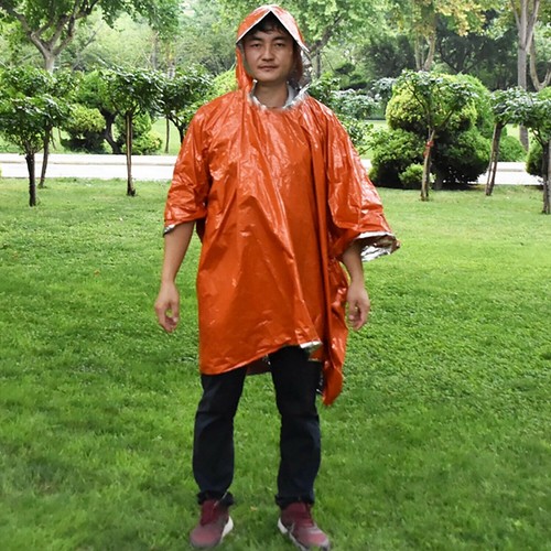 1-4 Stück Notfall Wiederverwendbar Poncho Mylar Thermodecke Survival Regen Camping Ausrüstung - Bild 6 von 12