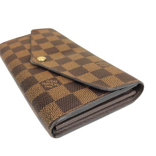 Auth Louis Vuitton Portefeuille Sarah Long Wallet Damier Ebene N63209 CA4185 - Picture 4 of 24