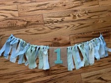 New in the package burlap high chair 1 st birthday banner
