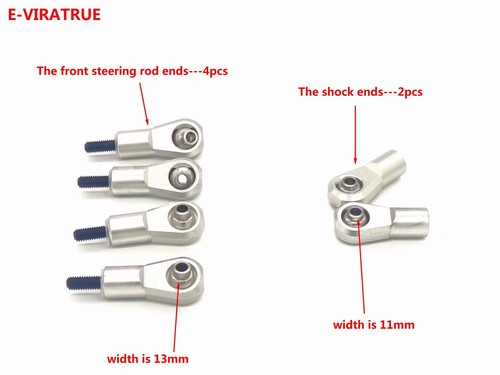 E-VIRATRUE 7075Alu Front Steering Rod End(4pcs)&Shock End(2pcs)Losi SBR 2.0 1/6 - Picture 2 of 3