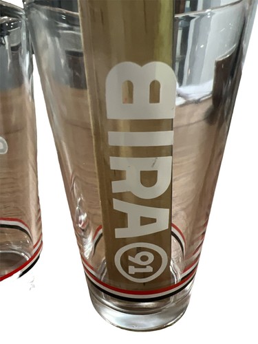 BIRA 91 BEER CLEAR GLASSES (2) FUNKY HAIR PUNK ROCK MONKEY-DESIGN 5 3/4" TALL - Picture 7 of 11