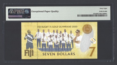 Fiji 7 Dollars 2020 (ND 2022) P122a "Commemorative" Uncirculated Grade 68 - Picture 2 of 2