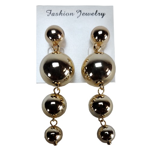 Ohrringe glänzend vier Perlen Ohr Tropfen baumelnd Ohrring Baumeln Schmuck für Damen - Bild 4 von 7