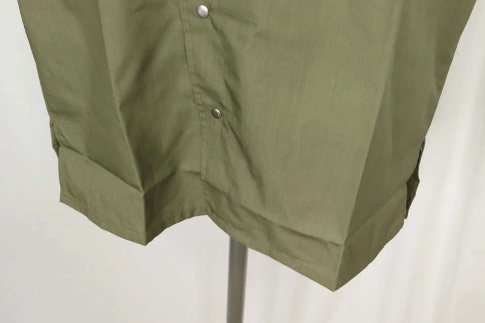 Happy Chef Men's Size S Olive Green Black Snap Up Professional Cook Smock Shirt - Image 4 of 4
