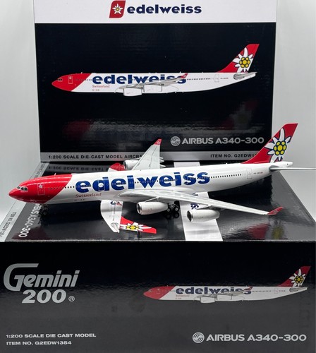 Edelweiss A340-343 HB-JMG GeminiJets G2EDW1354 Scale 1:200 Diecast - Picture 4 of 15