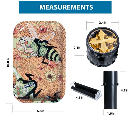 Vassoio per tabacco con smerigliatrice per erbe 4 pz contenitore per vaccini rotatrice 2,5 - Foto 2 di 7