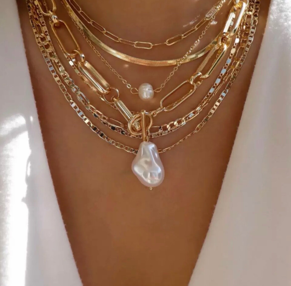 【SHALOM】 POP NECKLACE (2 Colors) Two-Tone Shalom Necklace