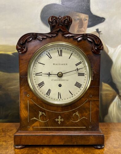 RARE Whitaker Of Camberwell London REGENCY BRASS-BOUND 8-DAY FUSEE BRACKET CLOCK - Picture 2 of 23