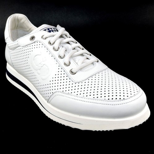 CASADEI 🇮🇹 MEN'S WHITE SOFT LEATHER COMFORT FASHION SNEAKERS - Picture 3 of 8