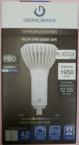 GreenCreative PRO LED  PL-V-17w-3500k  Light Bulb  Replaces 42w CFL FREE SHIP!💡 - Picture 1 of 9