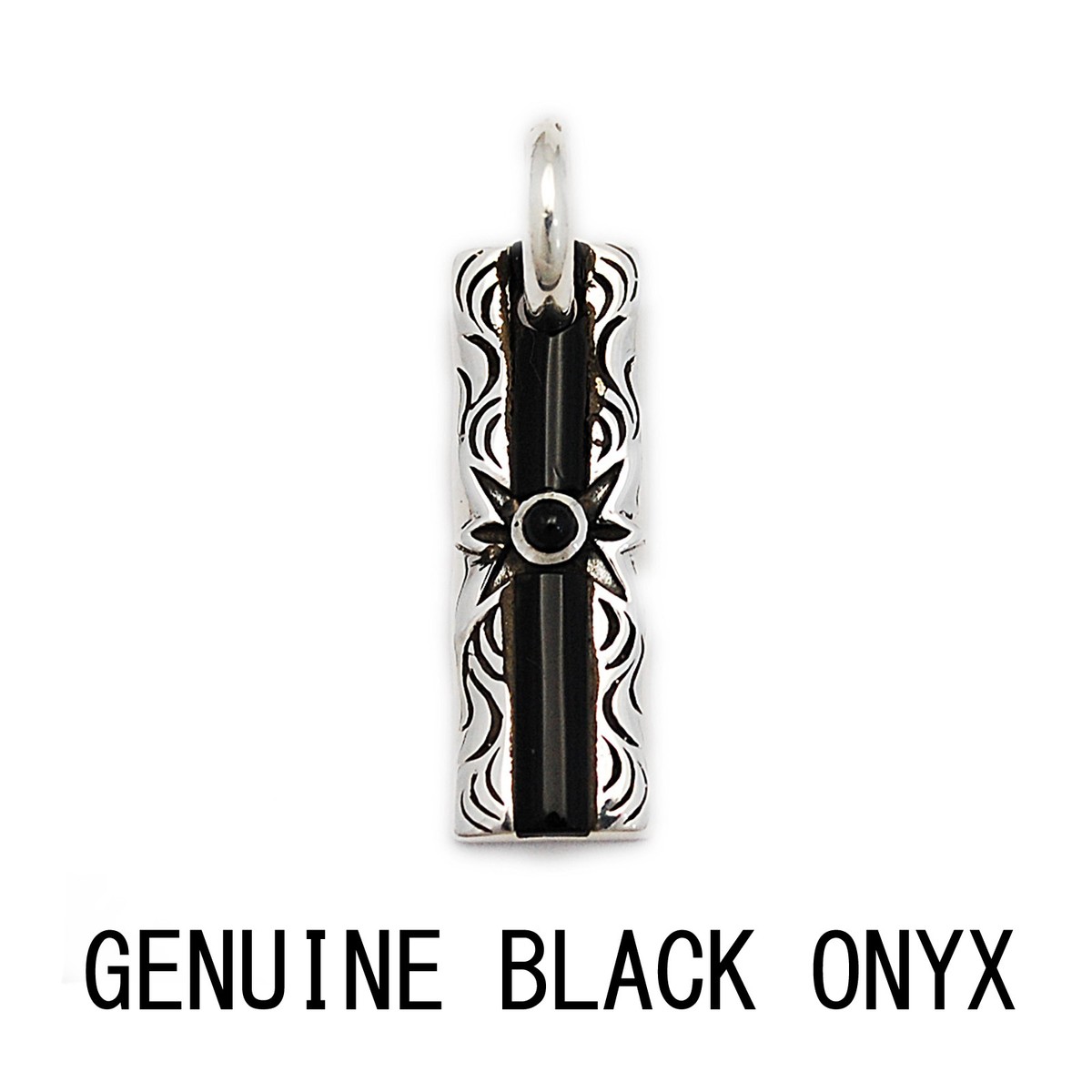BLACK ONYX ARABESQUE 925 STERLING SILVER GOTHIC BIKER ROCKABILLY 