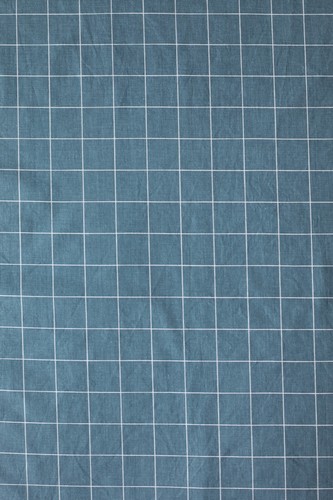 Yarn Dyed Linen Cotton Windowpane Check Fabric -Chambray- 43" Wide x 40" Length