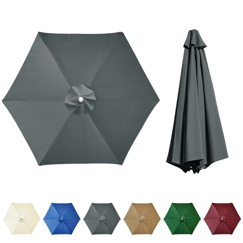 6.6/7.5/8.2/9/10FT Replacement Patio Parasol Garden Canopy Cover 6 Ribs 8 Ribs
