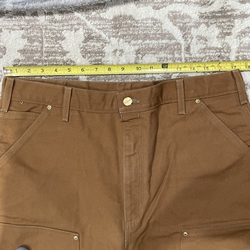 Carhartt Double Knee B01 BRN Duck Canvas Pants Brown 36x34 Dungaree USA Union - Picture 7 of 11