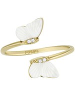 Fossil JF04423710508 Damen Ring Schmetterling Edelstahl Weiß 56 (17.8)