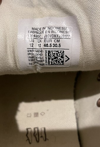 Converse Chuck Taylor All-Star Basketball Tan All Leather High Top Shoes Men 12 - Picture 3 of 9