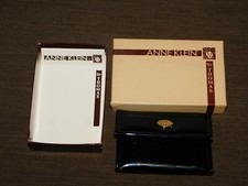 ANN KLEIN BY ST THOMAS LEATHER COWHIDE KEY CASE BLACK NEW