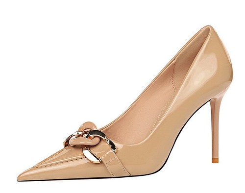 High Heels Stilettos Pumps Shoes Size 4.5-10.5 Leather 9. 5 cm Black Green Beige - Picture 18 of 29