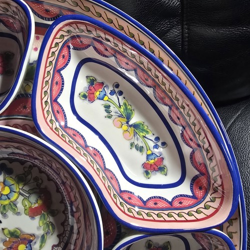 Pottery Barn rot Blumen Del Sol Melamin geschnitten Servierplatte Aufkleber - Bild 6 von 18