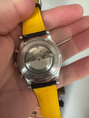 Vintage Automatic panda dial,Leather Strap,Chronograph, Glass back. Ltd Edition - Picture 2 of 16