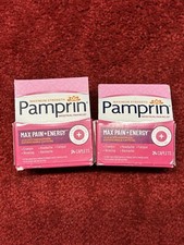 2x Pamprin Menstrual Pain Relief Maximum Strength 24 Caps 2 boxes Exp 12/26