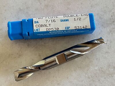 NIAGARA CUTTER 7/16'' x 1/2'' x 7/8'' x 3-7/8'' DE 2FL HSCO COBALT DOUBLE END MILL