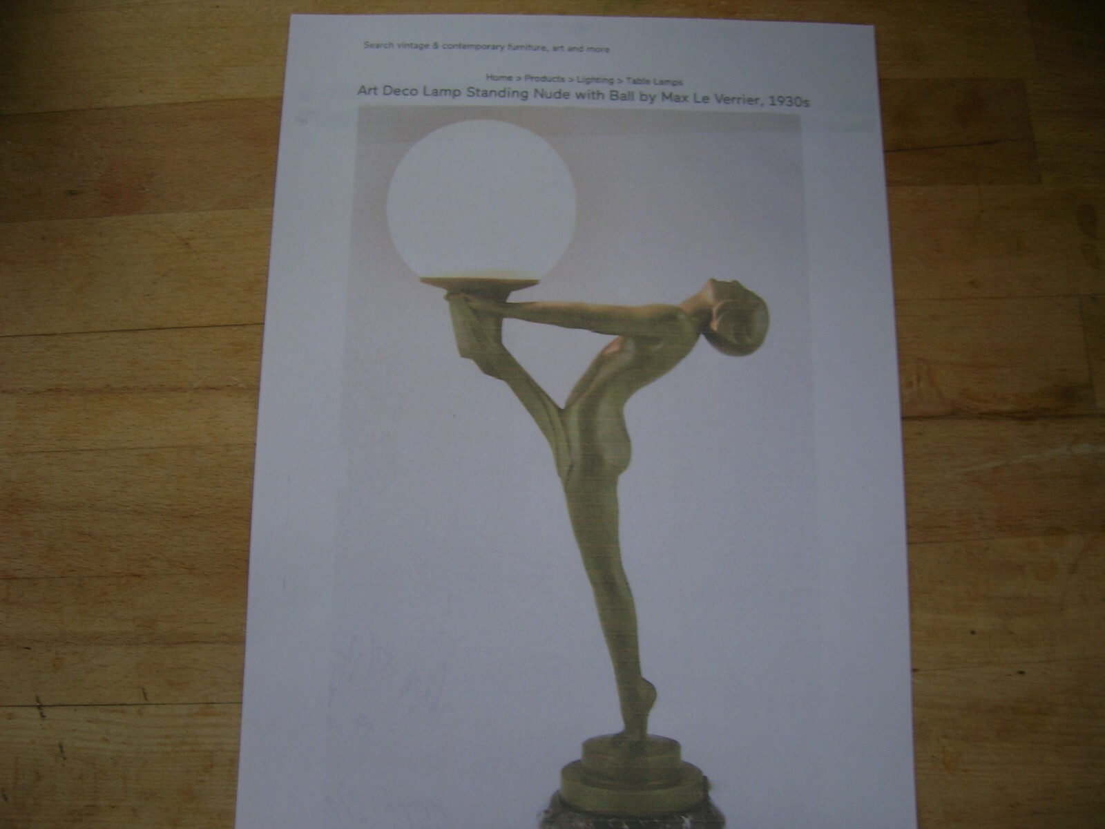 Large Art Deco style lady lamp eBay