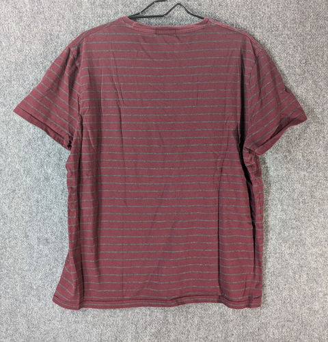 POLO Shirt Uomo XL Mini Logo Rosso Grigio Righe T Shirt Logo Maniche Corte Grandi - Foto 2 di 9