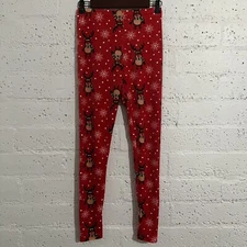 No Boundaries Juniors Pajama Bottoms M 7-9 Red Reindeer Christmas AQ12