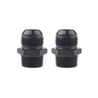 2pcs Straight Adapter 12 AN to 3/4 NPT Pipe Male Fitting Union Black Aluminum