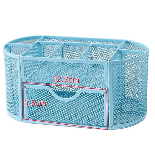 Box 9-Grid Storage Metal Mesh Desk Organizer Pen Holder Stationery Container - Picture 16 of 17