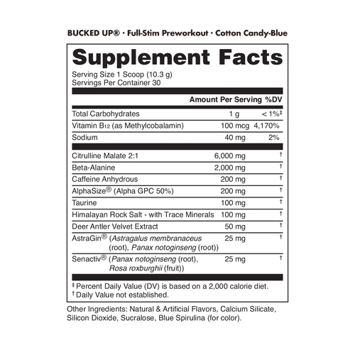 BUCKED UP PRE-WORKOUT Pump Focus Energy Endurance Strength Growth 30 Servings - Picture 68 of 70